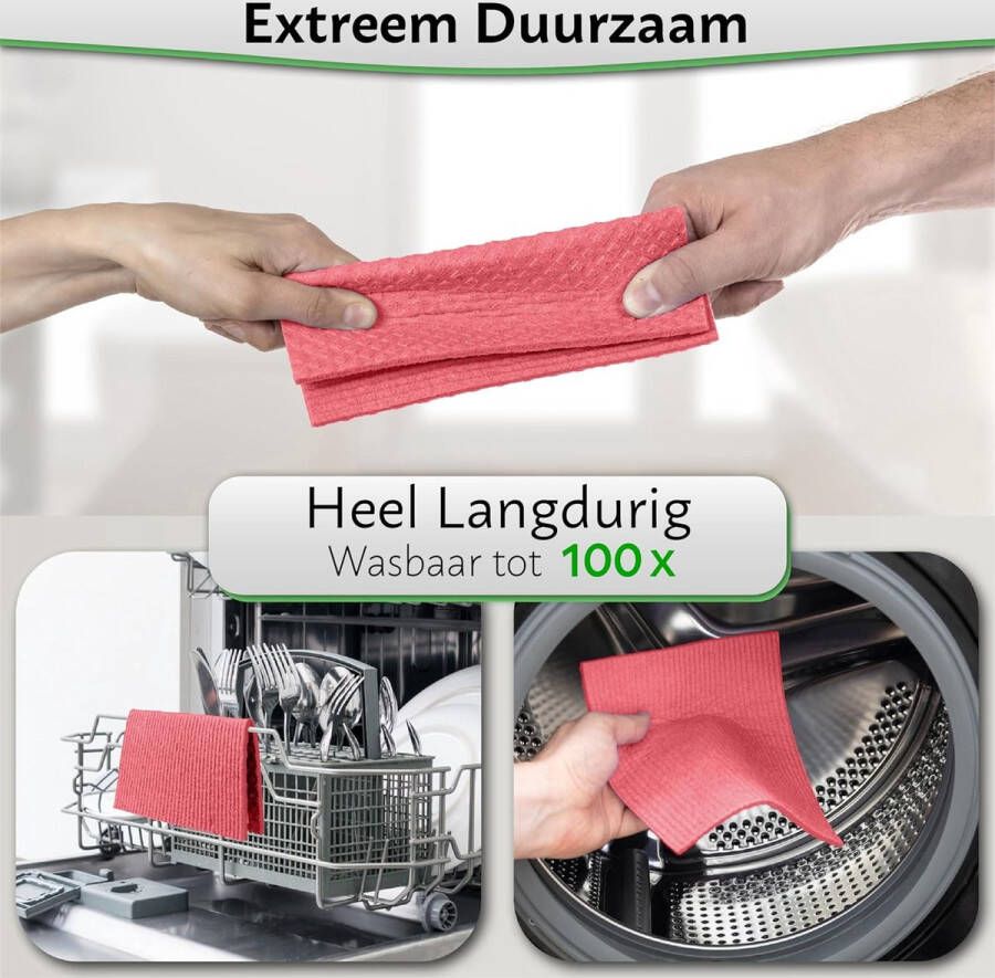 Zweedse vaatdoek Milieuvriendelijk & Duurzaam Biologisch afbreekbare Cellulose Sponsdoeken Absorberende Geurvrije Keuken Reinigingsdoek Herbruikbare Keuken Eco Sponge Vervangt Papieren Handdoek