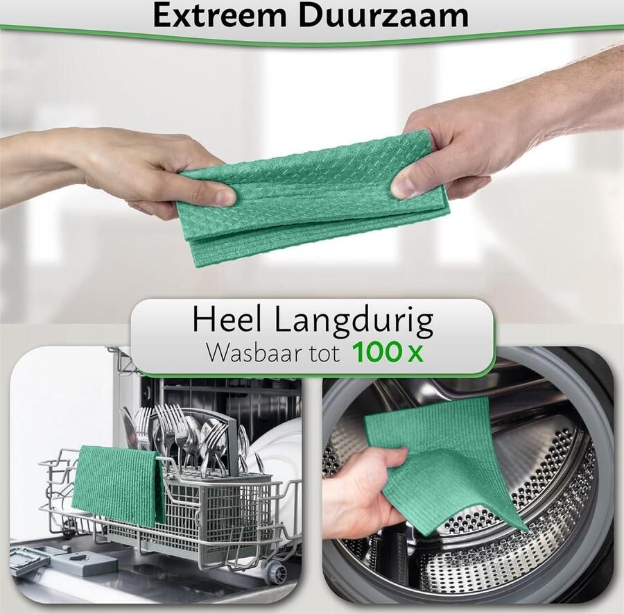 Zweedse vaatdoek Milieuvriendelijk & Duurzaam Biologisch afbreekbare Cellulose Sponsdoeken Absorberende Geurvrije Keuken Reinigingsdoek Herbruikbare Keuken Eco Sponge Vervangt Papieren Handdoek