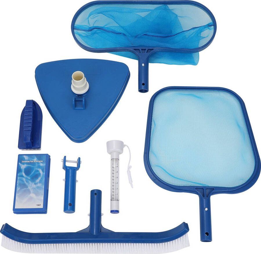 Zwembad onderhoudsset Compleet 4 Reinigingsmiddelen Zwembad Starterspakket Zwembad Schoonmaakset Zwembad Schoonmaak Set Zwembad Onderhoudset Zwembad Borstel Zwembadthermometer