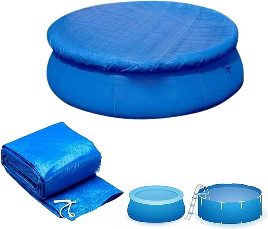 Zwembadafdekking rond afdekkingen rond zwembad cover easy set stofdicht zwembad protector zwembadafdekzeil voor bovengrondse zwembaden (183 cm)