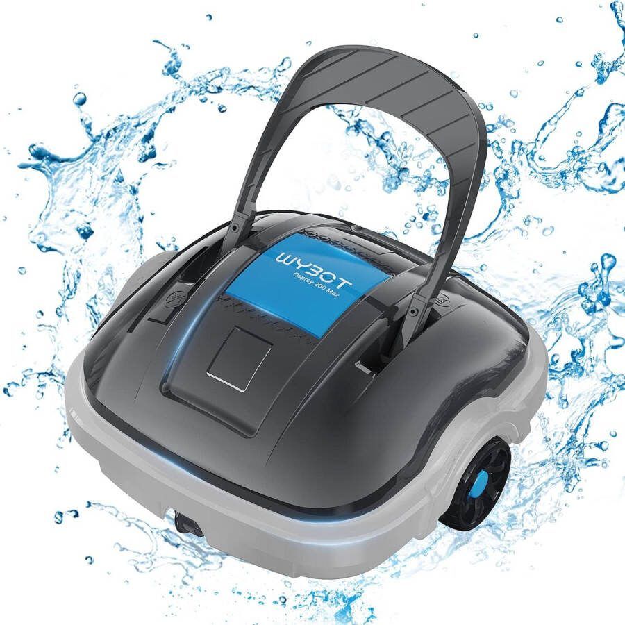Zwembadrobot Zwembadstofzuiger 100 minuten IPX8 80㎡ 5200mAh Accu Draadloos Automatisch Zwembadreiniger Robotstofzuiger Zwembad Reiniger Stofzuiger Grijs