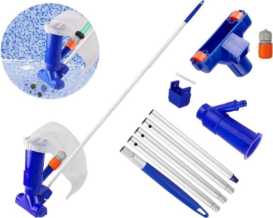 Zwembadstofzuiger met 15 m telescoopstang (blauw) Vloerzuiger voor zwembadreiniging