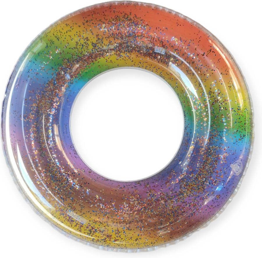 Zwemband voor kinderen Regenboog Glitter Opblaasbaar Ø 65 cm Zwembad Speelgoed