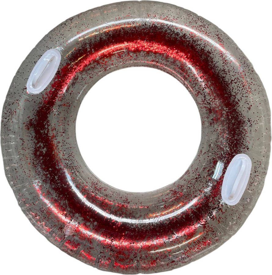 Zwemband voor kinderen Met Handvatten Opblaasband Glitter Rood Multicolor Opblaasbaar Ø 95 cm