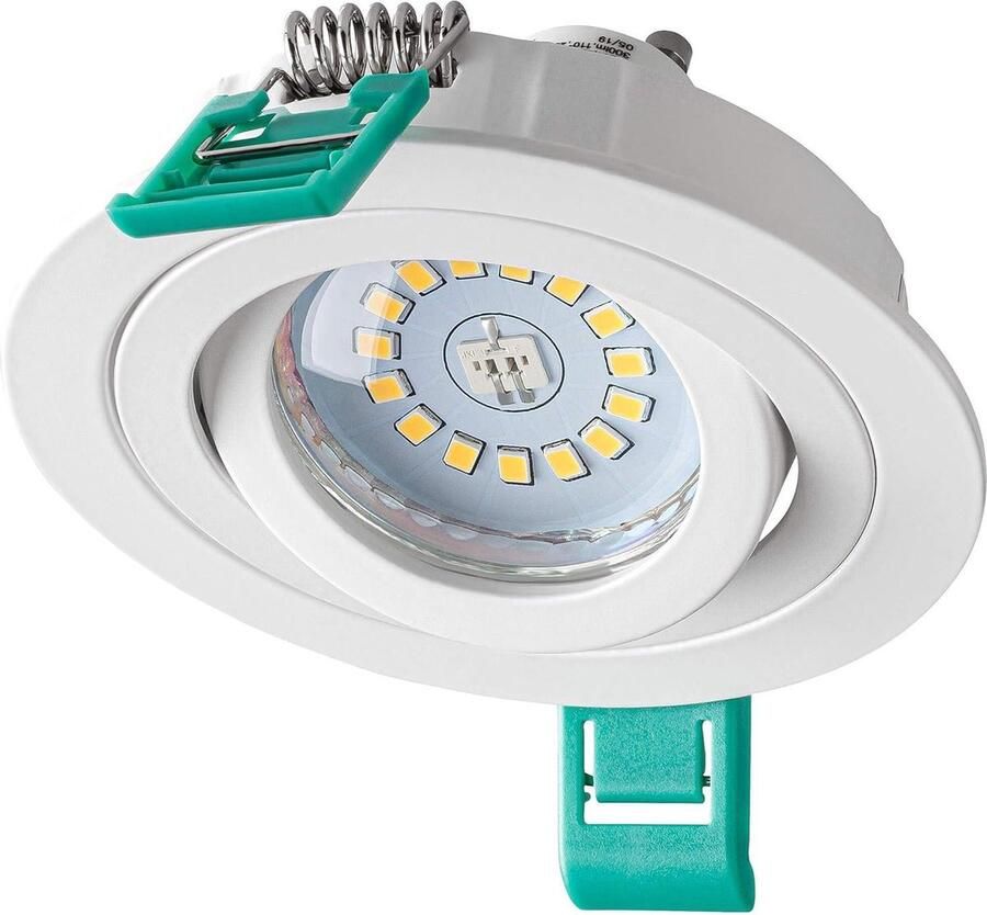 Zwenkbare Inbouwspot GU10 Fitting LED Halogeen Boorgat Ø80mm Wit Mat Aluminium Plafondspot Ø91x19mm