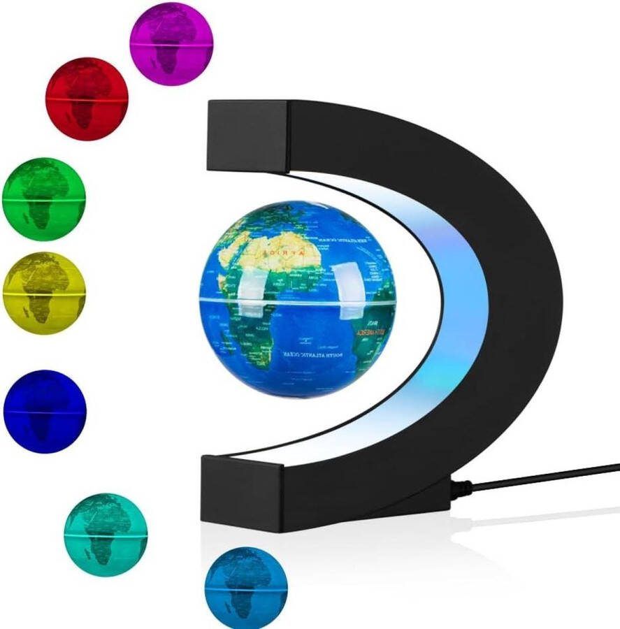 Zwevende wereldbol Multikleur veranderende roterende LED-licht Magnetische levitatie Wereldkaart Globes Nachtverlichting Bureau Decor Lamp Unieke geschenken Multikleur decoratieve globe