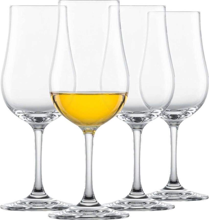 Zwiesel Whisky Tasting Bar Special glazen set van 4 gemaakt van machinaal geblazen glas hoogte: 17 5 cm diameter: 6 cm 130001