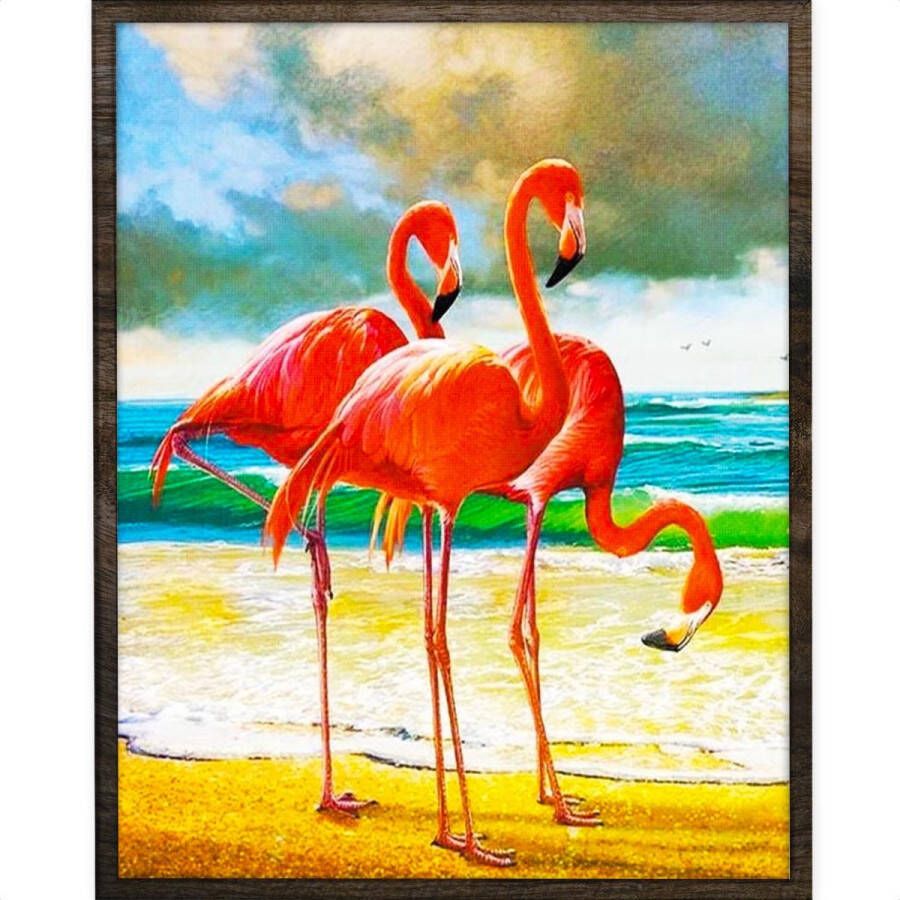 Eagle Arts & Crafts Eagle Diamond Painting Volwassenen Flamingo 50x40cm Ronde Steentjes