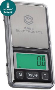Ease Electronicz Digitale mini precisie keuken weegschaal 0 1 tot 200 gram 11.6 x 6.1 cm pocket scale inclusief 2x AAA-batterijen