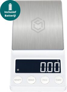 Ease Electronicz digitale mini precisie keukenweegschaal wit 0 01 tot 200 gram 14.2 x 7.5 cm pocket scale op batterij weegschaal keuken