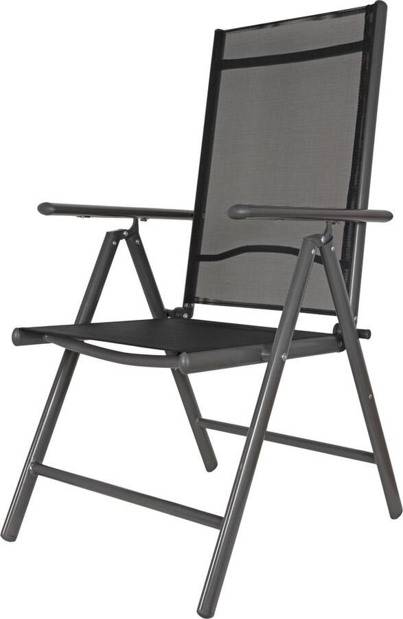 EASTWALL Verstelbare Tuinstoel 8 Standen 56 x 54 x 106 cm Ligstoel Tuin Stevige Klapstoel voor Buiten Campingstoel Verstelbaar Vouwstoel Inklapbaar Camping Textileen Antraciet