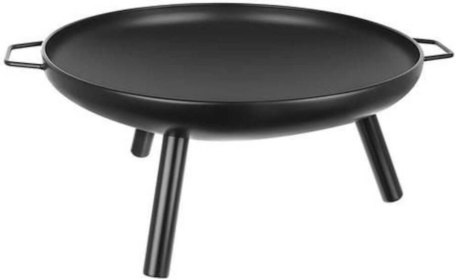 EASTWALL luxe vuurschaal voor buiten – veilige terrashaard met 60cm diameter – vuurkorf – gemakkelijk te verplaatsen en schoon te maken buitenhaard zwart