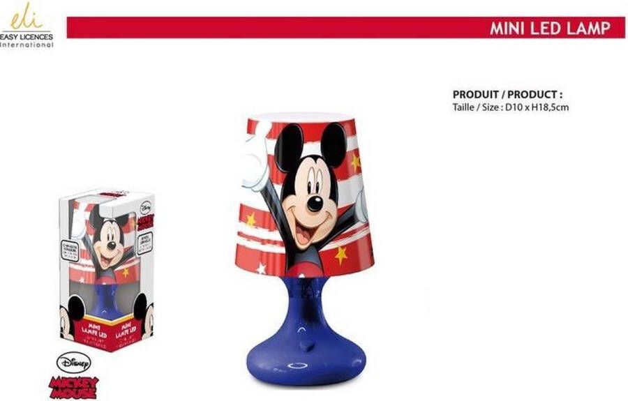 Easy Licences International Disney Mickey Mouse Nachtlampje kinderen Blauw 18cm