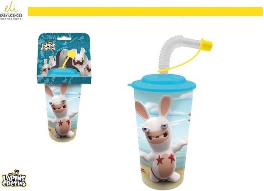 Easy Licences International Raving Rabbids drinkbeker 3d met rietje