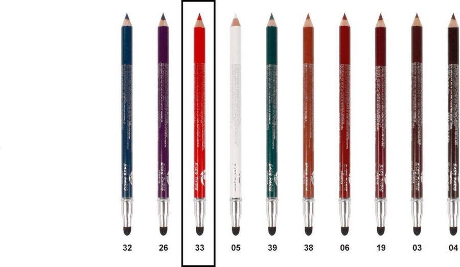 Easy Paris Cosmetics Easy Paris Lippotlood en Oogpotlood Extra Waterproof Rood Met puntenslijper en smudger vervager Nummer 033 1 Stuks