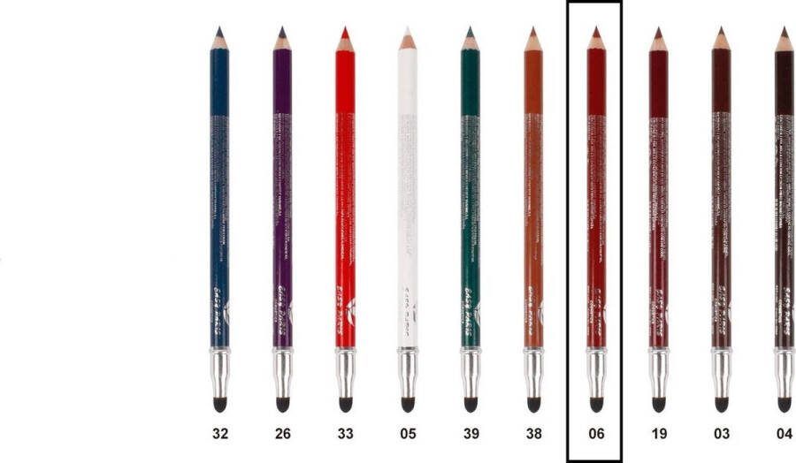 Easy Paris Cosmetics Easy Paris Lippotlood en Oogpotlood Extra Waterproof Roodbruin Met puntenslijper en smudger vervager Nummer 006 1 Stuks