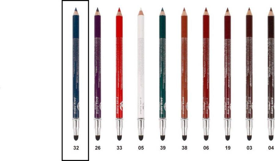 Easy Paris Cosmetics Easy Paris Oogpotlood en Lippotlood Extra Waterproof Blauw Met puntenslijper en smudger vervager Nummer 032 1 Stuks