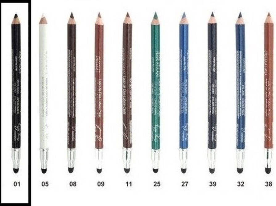 Easy Paris Cosmetics Easy Paris Oogpotlood en Lippotlood Extra Waterproof Zwart Met puntenslijper en smudger vervager Nummer 001