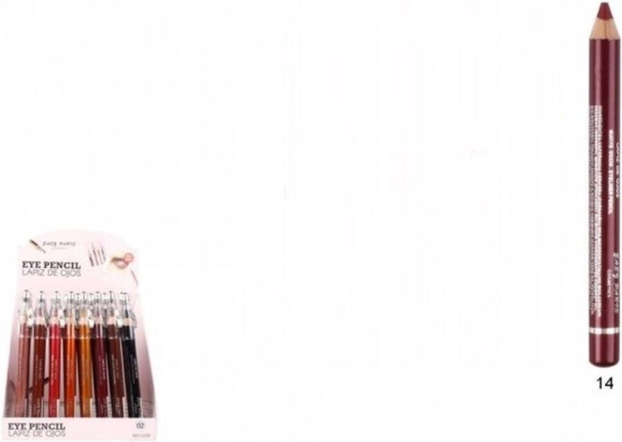 Easy Paris Cosmetics Jumbo Oogschaduw en Oogpotlood met puntenslijper Donker Rood Bordeaux Rood Nummer 14 1 stuks