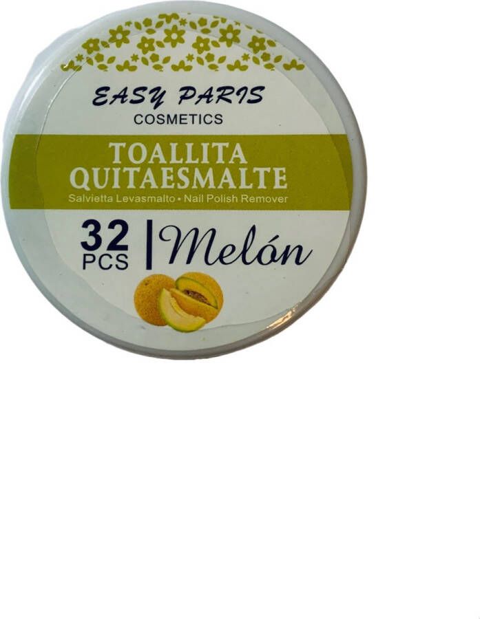 Easy Paris Cosmetics Nagellak Remover Pads Meloen Scented Doosje met 32 stuks