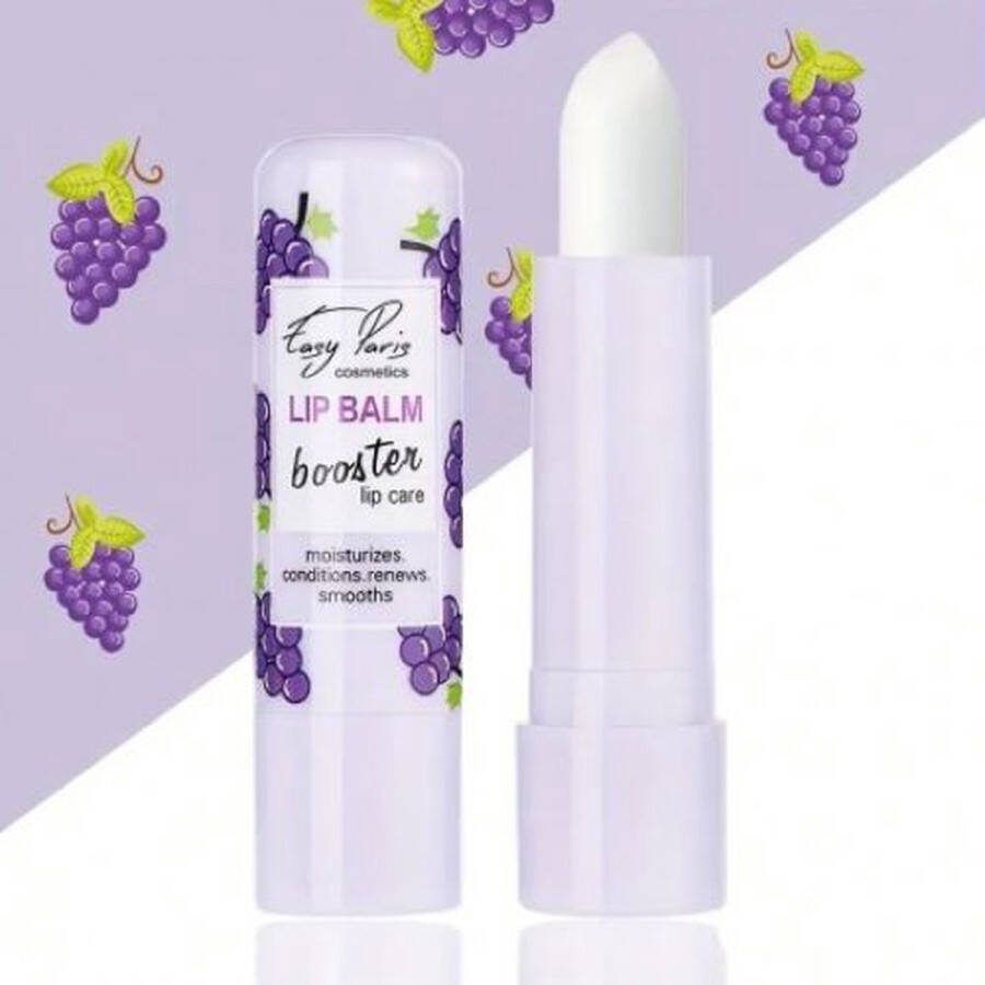 Easy Paris Cosmetics Verrukkelijke Lip Balm Booster Lip Care Moisturizes Conditions Renews Smooths Druif