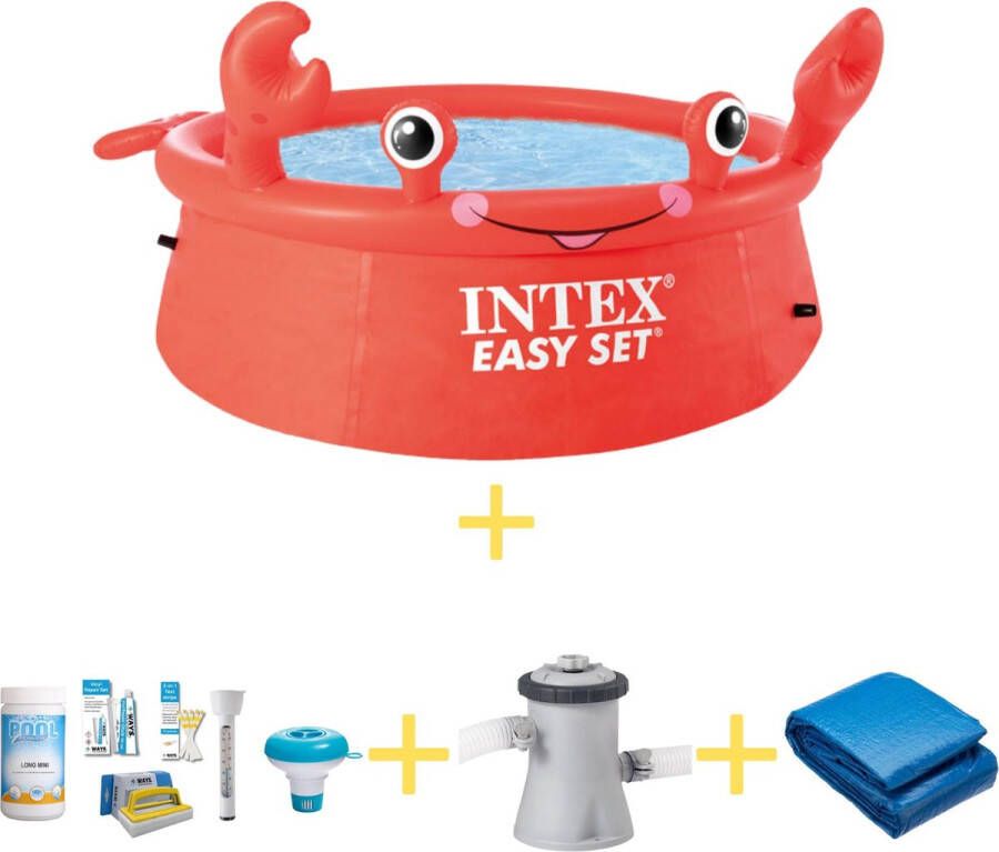 Intex Zwembad Easy Set 183 Cm Krab Editie Inclusief Ways Onderhoudspakket Filterpomp & Grondzeil