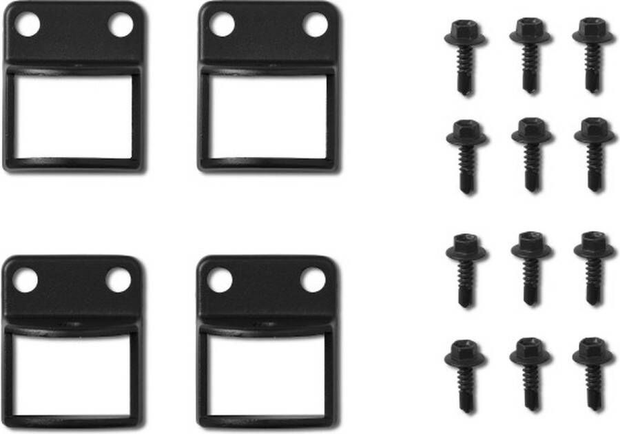 Easycloture Aluminium Hekbevestigingen Tuinhek Set van 4 12 Schroeven Zwart