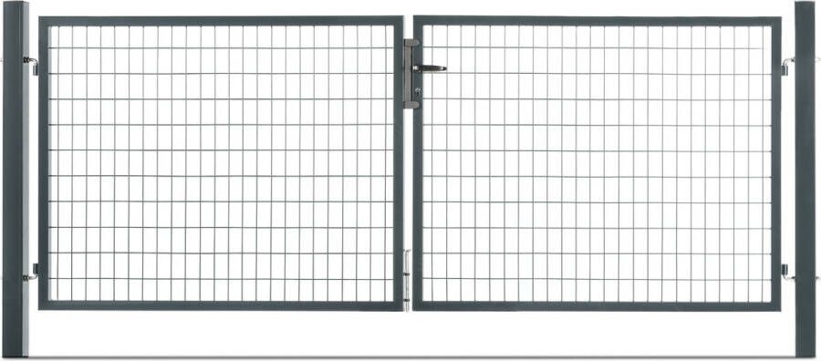 Easycloture Tuinpoort Staal 3 50x1 m Grijs Maaswijdte 100 x 50 mm