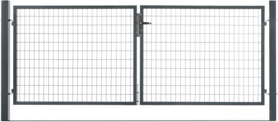 Easycloture Tuinpoort Staal 3 50x2 m Grijs Maaswijdte 100 x 50 mm