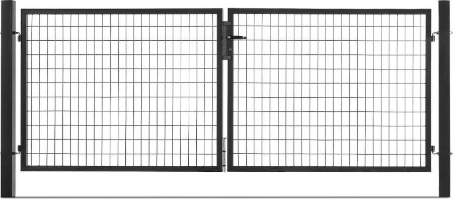 Easycloture Tuinpoort Staal 3x2 m Zwart Maaswijdte 100 x 50 mm