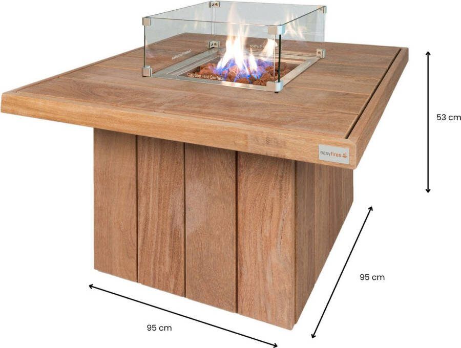 Easyfires Vuurtafel Excellent vierkant 90x90x53cm