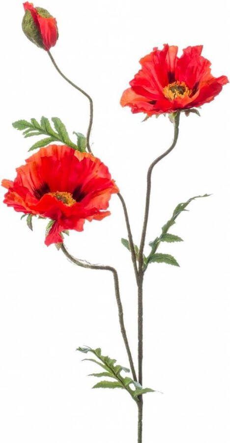 Easyplants Kunstbloem papaver 90 cm feloranje