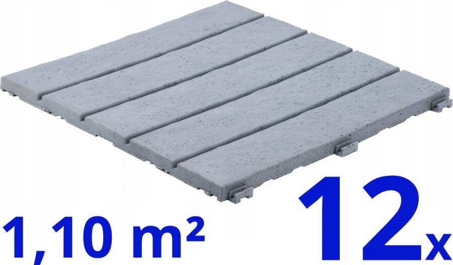 EASYtile Terrastegels Composiet Platinum Wit 12 Stuks 1.10 m² Vlondertegels Balkontegels Onderhoudsvrij Makkelijke en Snelle Montage