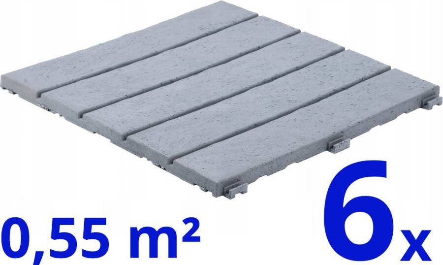 EASYtile Terrastegels Composiet Platinum Wit 6 Stuks 0.55 m² Vlondertegels Balkontegels Onderhoudsvrij Makkelijke en Snelle Montage