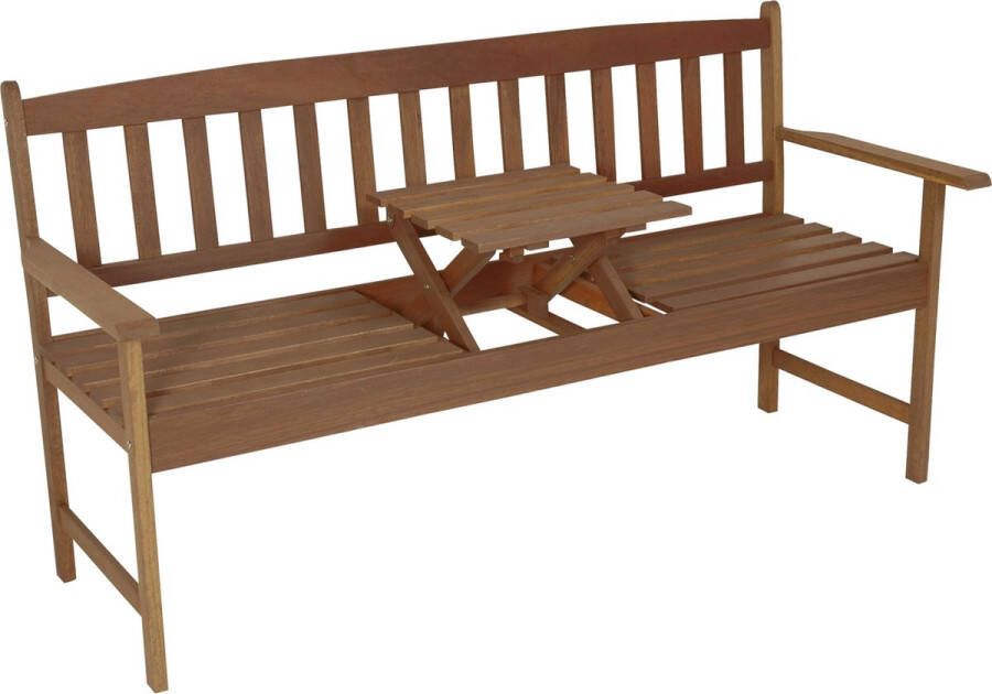 EazyLife Tuinbank Hardhouten tuin bank-zitbank + inklapbaar tafeltje 150cm