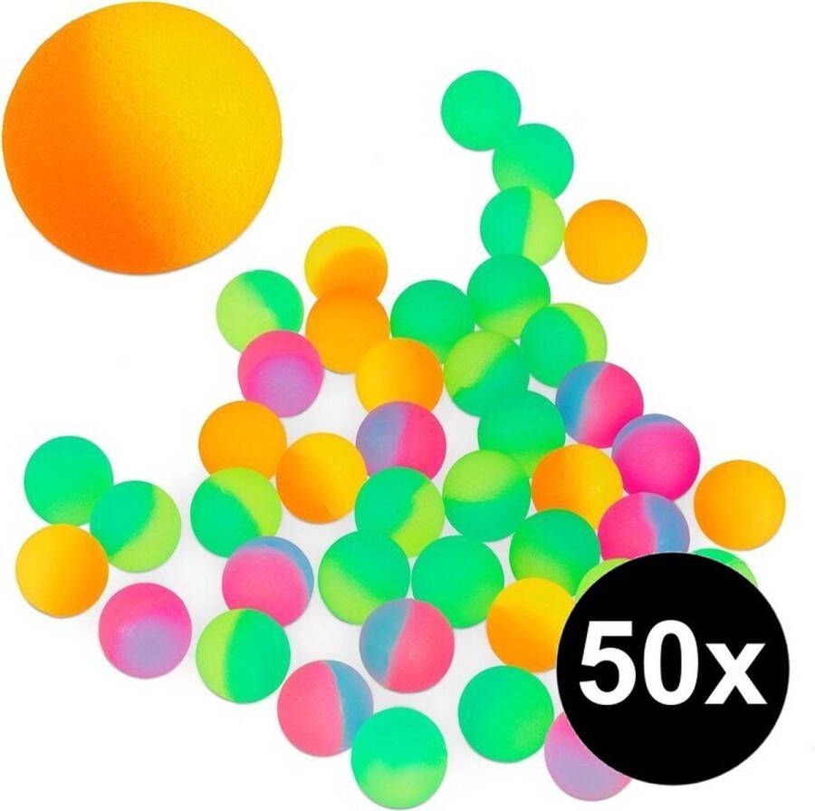 Eba Kleurrijke stuiterballen 50 stuks stuiterbal voor kinderen 27 mm multicolor