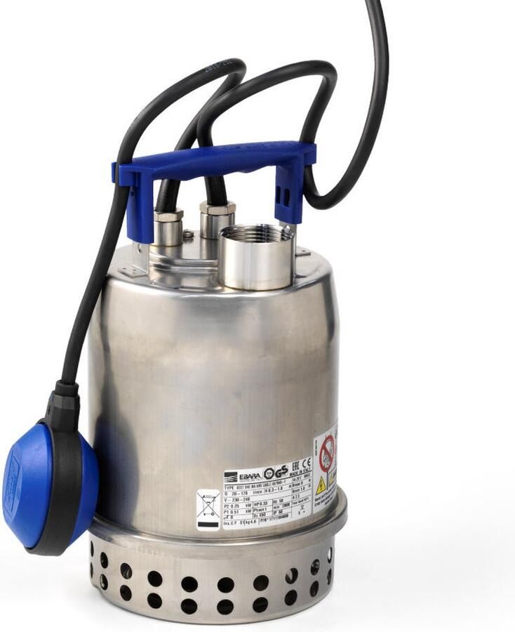 Ebara Best One A Dompelpomp RVS met standaard vlotter (Max. capaciteit 10 2m� h)