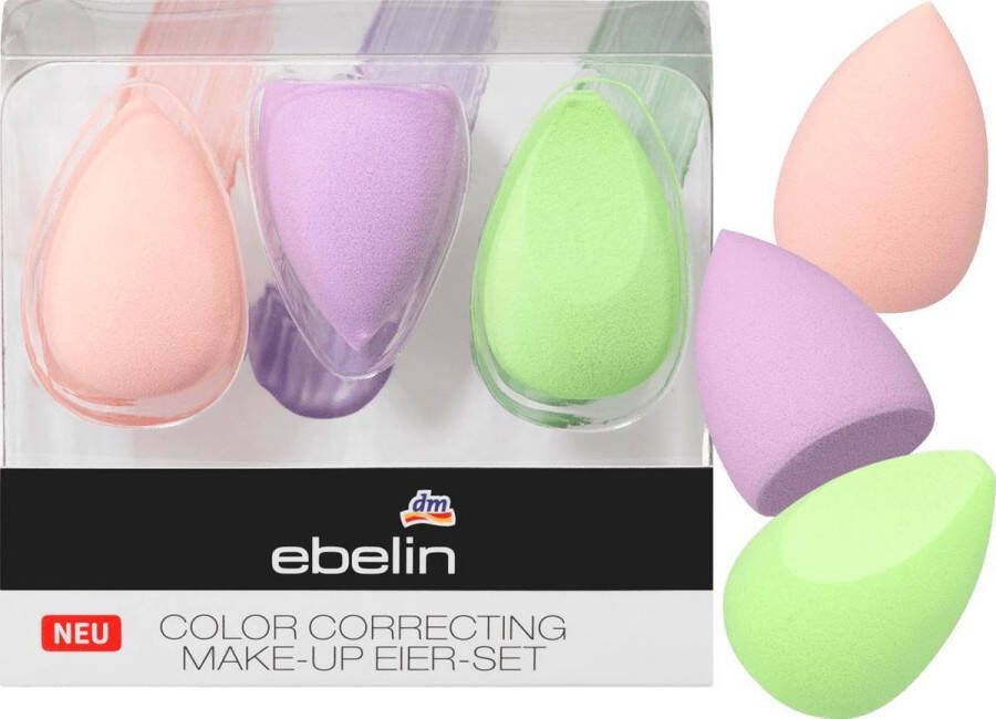 Ebelin DM Beauty Blender | Blender spons voor make-up | Foundation blender | Applicator Make-up | Make-up spons | Make-up Eieren (3 stuks)