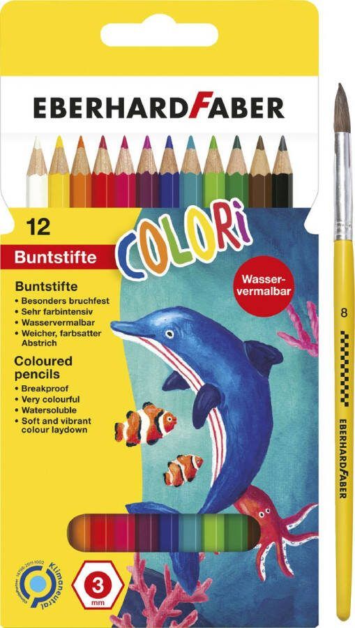 Eberhard Faber aquarelpotlood 12 stuks met penseel in karton etui EF-516012-A