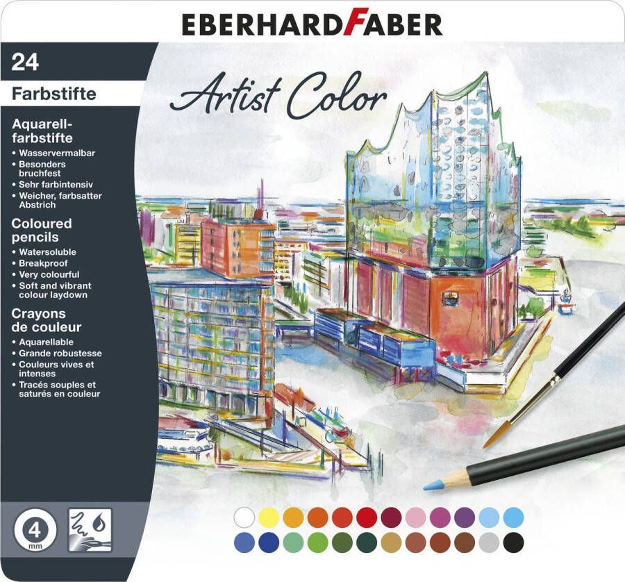 Eberhard Faber aquarelpotlood Artist Color metaaletui 24 stuks FC-516025
