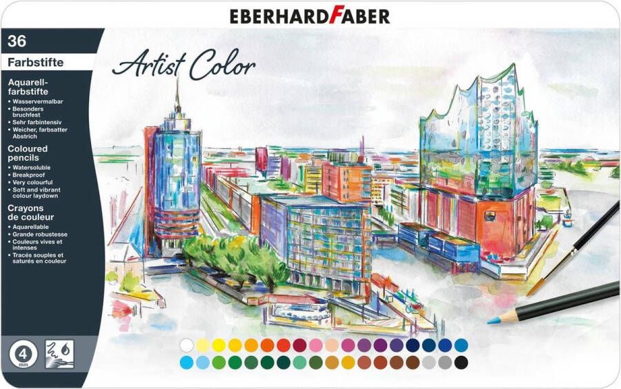 Eberhard Faber aquarelpotlood Artist Color metaaletui 36 stuks EF-516036