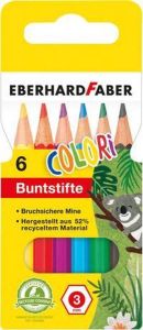 Eberhard Faber kleurpotlood 9 cm 6 hoekig 6 stuks assorti kleuren EF-514906