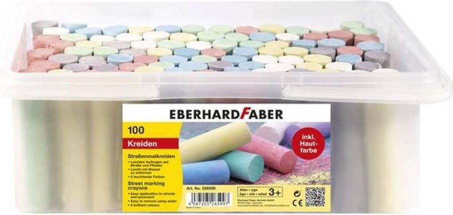 Eberhard Faber stoepkrijt 100 stuks in bak EF-526599