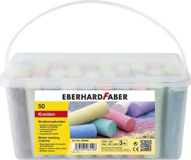 Eberhard Faber stoepkrijt in emmer 50 stuks EF-526550