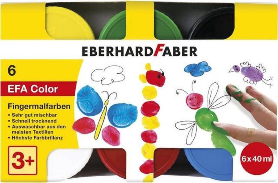 Eberhard Faber vingerverf voor kinderen 6x 40ml EF-578606