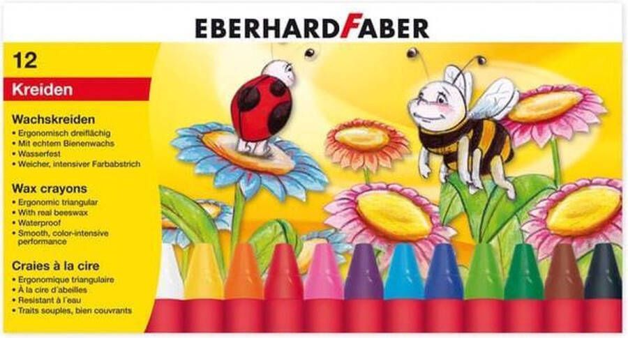 Eberhard Faber waskrijt driekantig watervast etui à 12 stuks EF-524010