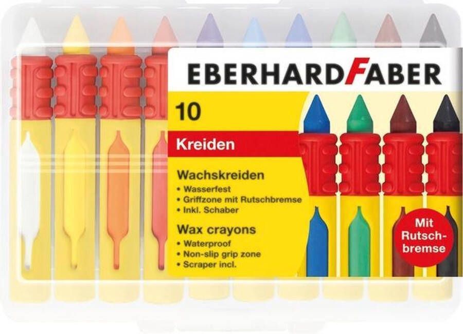 Eberhard Faber waskrijt rond met gripzone 10 stuks assorti EF-521009