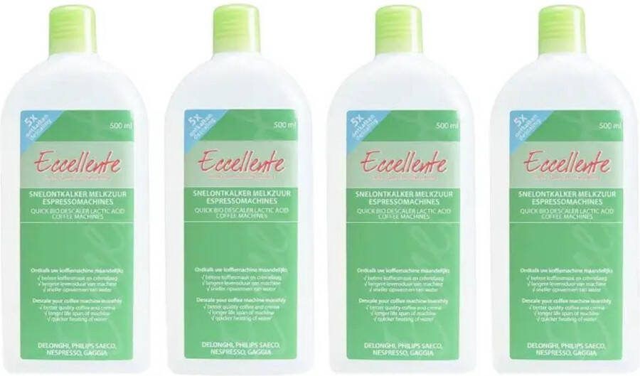 Eccellente ontkalker voor DeLonghi 4x 500ml 20x DeLonghi koffiemachine ontkalken
