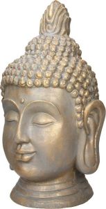 ECD Germany Boeddha-hoofdbeeld 74 5cm In Polyresinebrons Look Voor Yoga