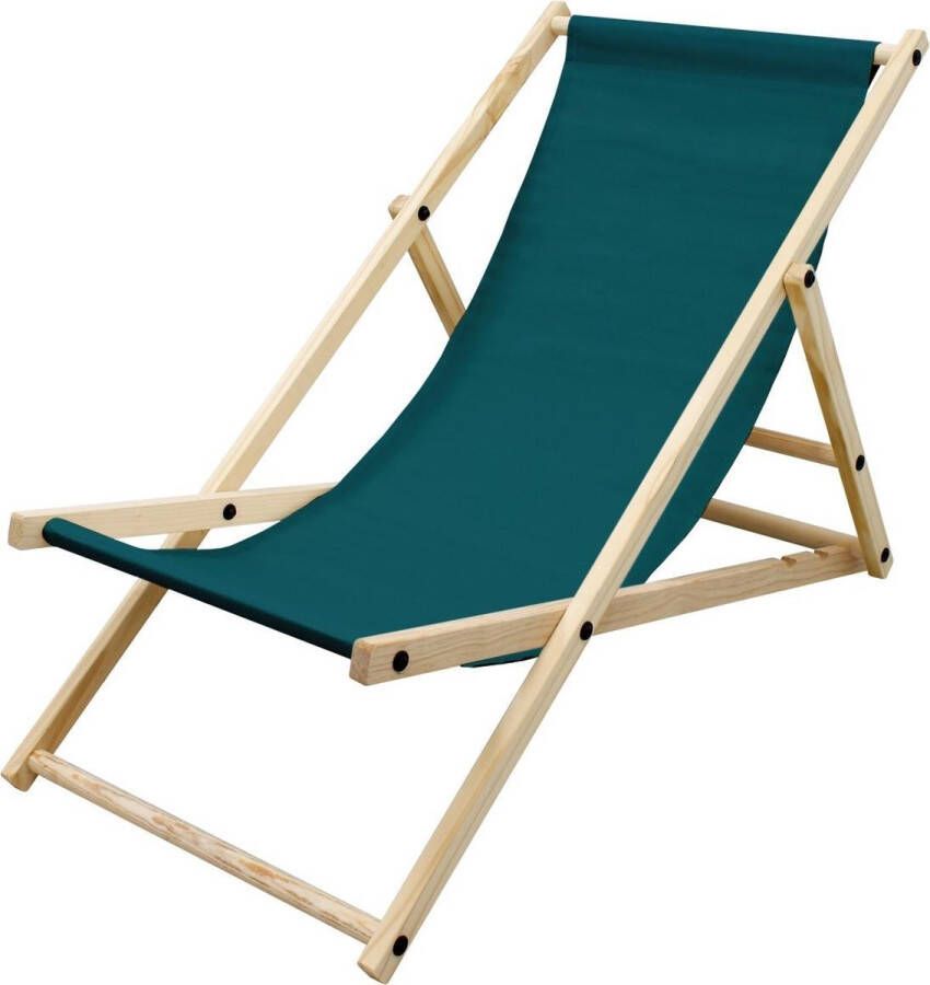 Ecd-Germany opvouwbare houten ligstoel 3 ligstanden tot 120 kg donkergroen ligstoel tuin ligstoel relax ligstoel strand ligstoel opvouwbare stoel voor de tuin terras en balkon